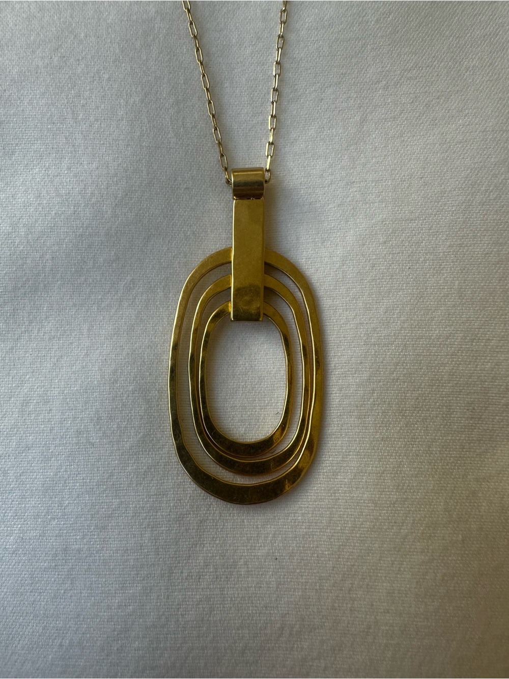 Madewell Gold Oval Pendant Necklace Adjustable Chain Modern Statement